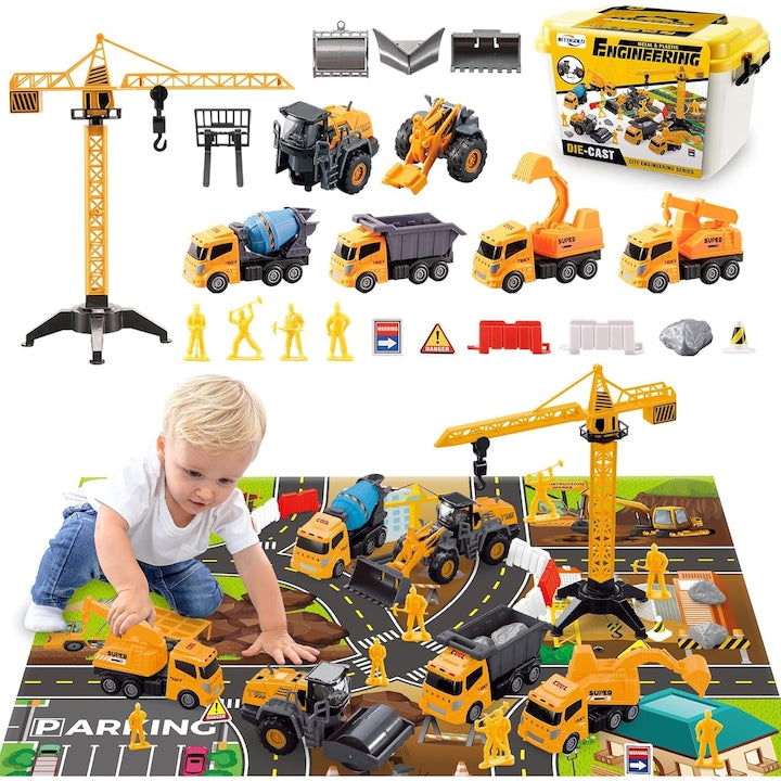 Set De Constructie Copii KidProtect Busy Builders, Galben Set De Constructie Copii KidProtect Busy Builders, Galben